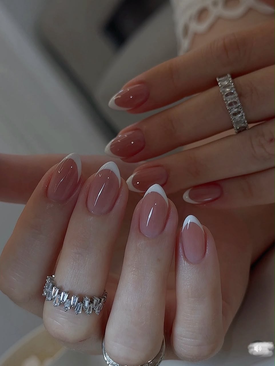 Classic Nude-Pink French Tip Nails